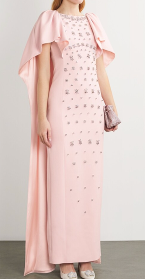 Huishan Zhang Crystal-Embellished Emory Cape Gown 6