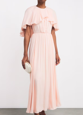 Giambattista Valli Crepe Cape-Overlay Midi Dress 5