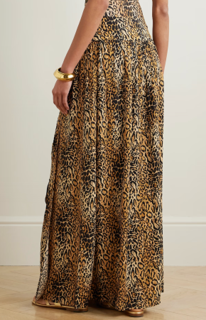 Melissa Odabash Elsa Belted Leopard-Print Jersey Maxi Wrap Skirt 2