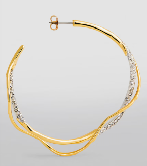 Alexis Bittar Gold-Plated Pavé Crystal Intertwined Hoop Earrings 2