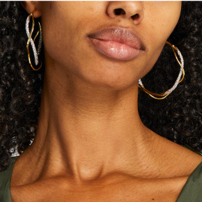 Alexis Bittar Gold-Plated Pavé Crystal Intertwined Hoop Earrings 3