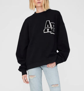 Anine Bing Oversized Cotton Logo Sweatshirt TU 2