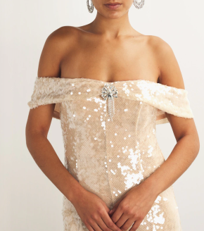 Self-Portrait Embellished Off-The-Shoulder Midi Dress 5
