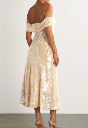 Self-Portrait Embellished Off-The-Shoulder Midi Dress 4