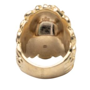 Gucci Gold Plated Crystal Lion Head Ring 4