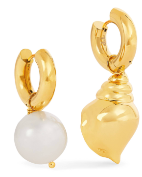Timeless Pearly Pearl And Seashell Earrings In Gold 3