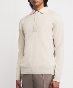 Lardini Cashmere Long-Sleeve Polo Shirt 2