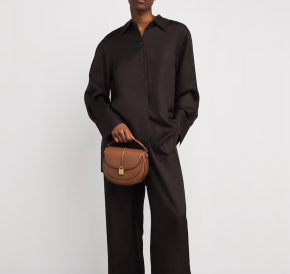 Demellier Small Leather Siena Saddle Bag 5