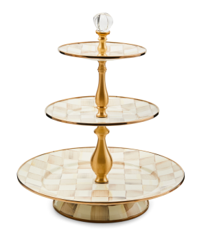 MacKenzie-Childs Mocha Check 3-Tier Cake Stand (35.5cm) 2