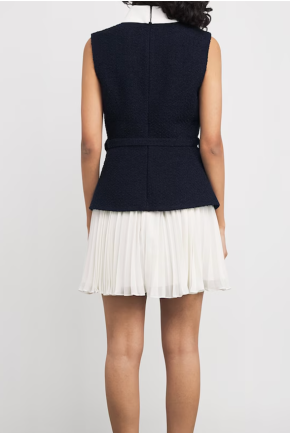 Self-Portrait Bouclé-Chiffon Mini Dress 2