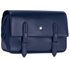 Montblanc Navy Blue Leather Meisterstück Messenger Bag 5