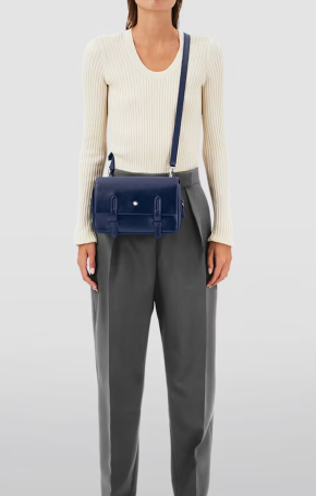 Montblanc Navy Blue Leather Meisterstück Messenger Bag 2