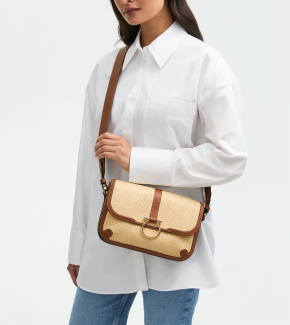 Aspinal Of London Raffia Leather Resort Cross-Body Bag 2