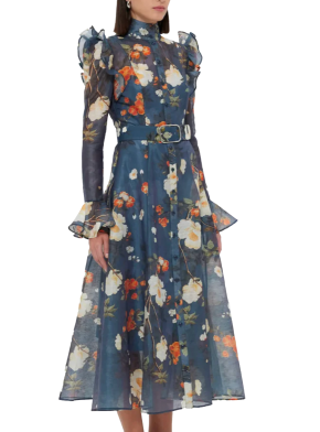 Leo Liin Multi Pear Blossom Katrina Midi Dress 2
