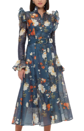 Leo Liin Multi Pear Blossom Katrina Midi Dress 5