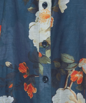 Leo Liin Multi Pear Blossom Katrina Midi Dress 6