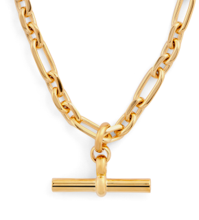 TIlly Sveaas Gold-Plated T-Bar Watch Chain Necklace 3