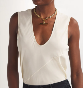 TIlly Sveaas Gold-Plated T-Bar Watch Chain Necklace 4