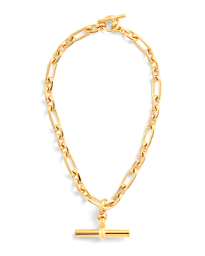 TIlly Sveaas Gold-Plated T-Bar Watch Chain Necklace 2
