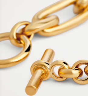 TIlly Sveaas Gold-Plated T-Bar Watch Chain Necklace 5