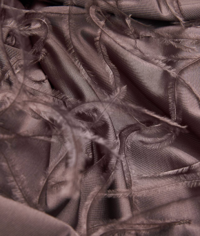 Lapointe Lightweight Jersey Deep Cowl Neck Gown With Feathers 4