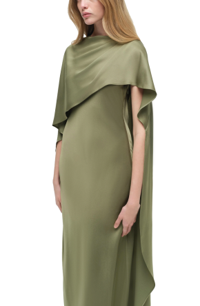 Simkhai Izel Satin Cape Gown 4