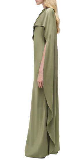 Simkhai Izel Satin Cape Gown 2