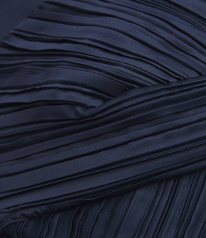 Cult Gaia Navy Blue Pleated Sweetheart-Neck Top 5