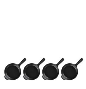 Le Creuset Gourmand Cast Iron Mini Skillet, Set of 4, 16cm, Satin Black 4