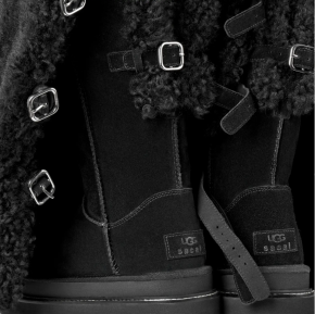 Sacai x Ugg Black Over The Knee Sheepskin Boots 2025 9