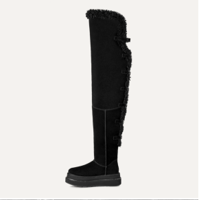 Sacai x Ugg Black Over The Knee Sheepskin Boots 2025 3