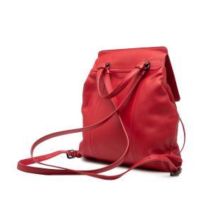 Bottega Veneta Red Leather Intrecciato Backpack 2