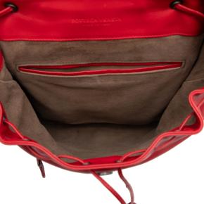 Bottega Veneta Red Leather Intrecciato Backpack 4