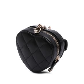 Chanel Black Lambskin CC in Love Heart Necklace Bag 2