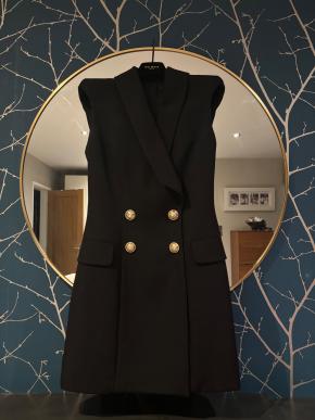 Balmain Black Sleeveless Blazer Dress 2