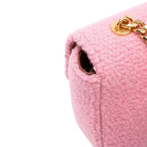 Celine Pink Tweed Claude Chain Shoulder Bag 10