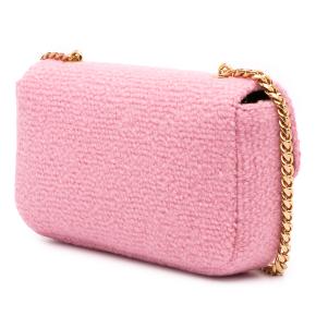 Celine Pink Tweed Claude Chain Shoulder Bag 2