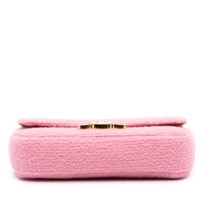 Celine Pink Tweed Claude Chain Shoulder Bag 3