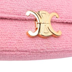 Celine Pink Tweed Claude Chain Shoulder Bag 8