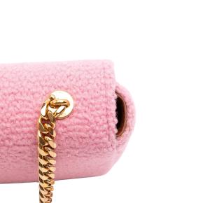 Celine Pink Tweed Claude Chain Shoulder Bag 9
