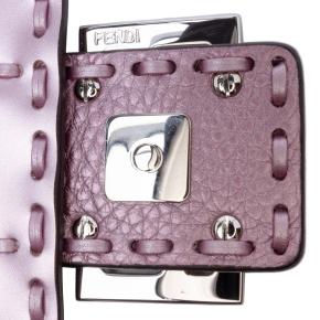 Fendi Pink Mini Metallic Leather Baguette Satchel 7