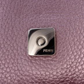 Fendi Pink Mini Metallic Leather Baguette Satchel 8