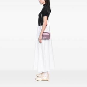 Fendi Pink Mini Metallic Leather Baguette Satchel 9