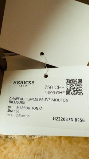 Hermès Sheepskin Fauve Mouton Bicolore Hat 7