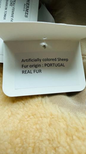 Hermès Sheepskin Fauve Mouton Bicolore Hat 6