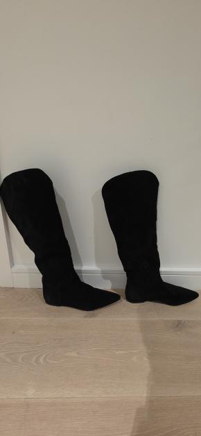 Ralph Lauren Polo Long Black Suede Boots 6