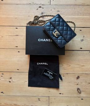 Chanel Quilted Black Classic Mini Bag 8