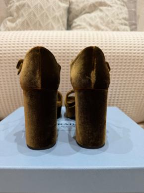 Prada Velvet Peep Toe Sandals 6