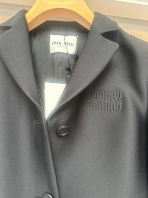 Miu Miu Black Wool  Midi Coat 2025 5