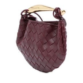 Bottega Veneta Burgundy Baby Lambskin Intrecciato Sardine Satchel 2